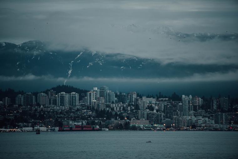 North Vancouver's skyline set against the North Shore mountains
