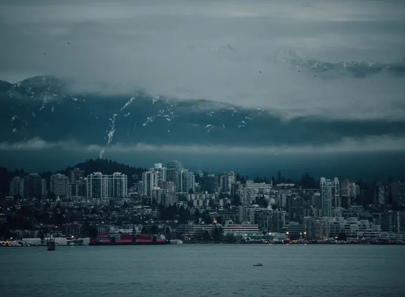 North Vancouver's skyline set against the North Shore mountains