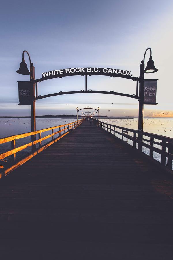 The White Rock pier at sunset, the longest pier in Canada