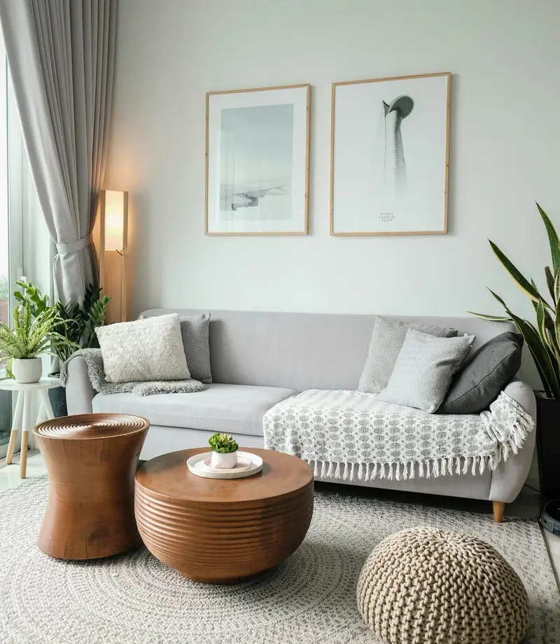 A bright, freshly cleaned living room