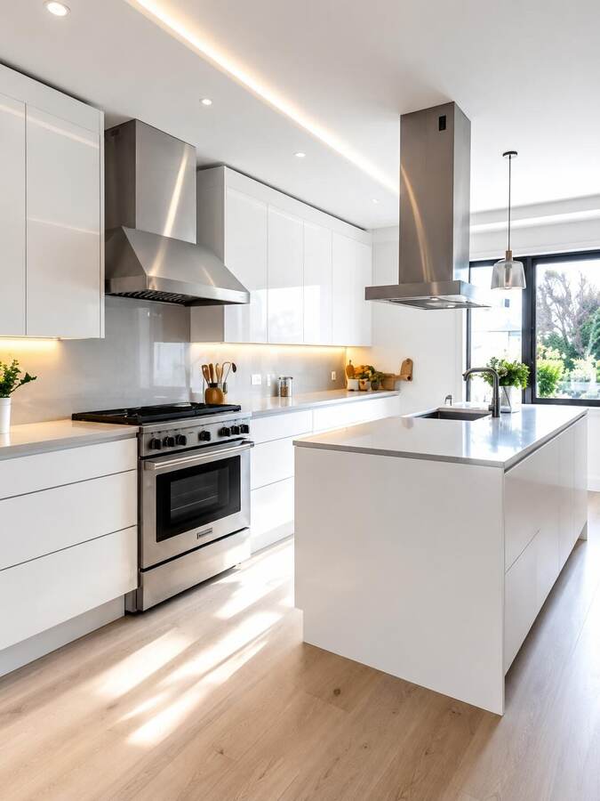 A clean, bright kitchen